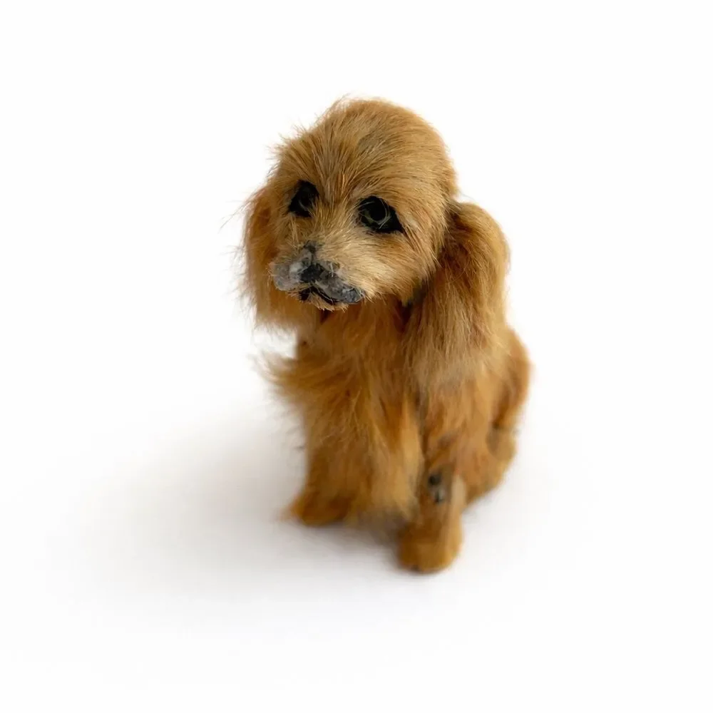 Realistic Brown Dog Figurine